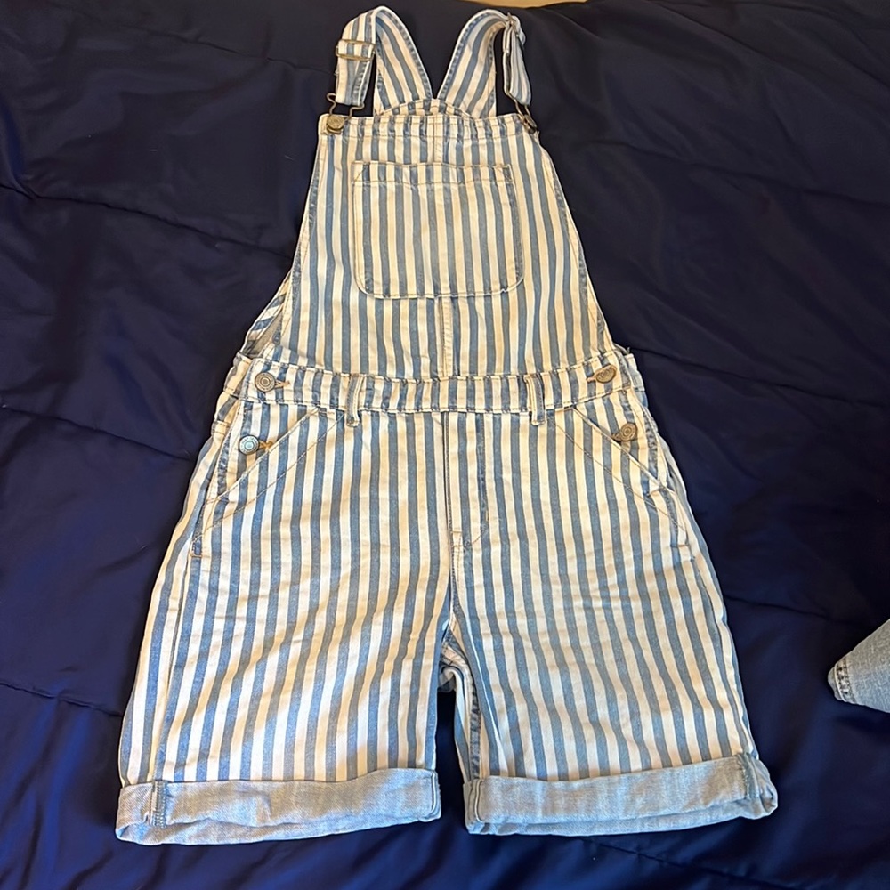 GAP Blue and White Striped Kids Overalls